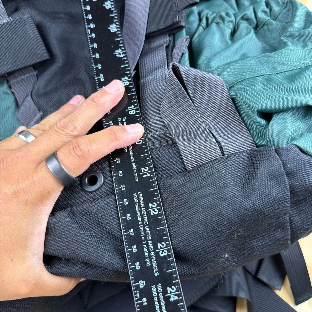 LL Bean Hiking Backpack Internal Frame Green Black Ripstop Nylon Rucksack